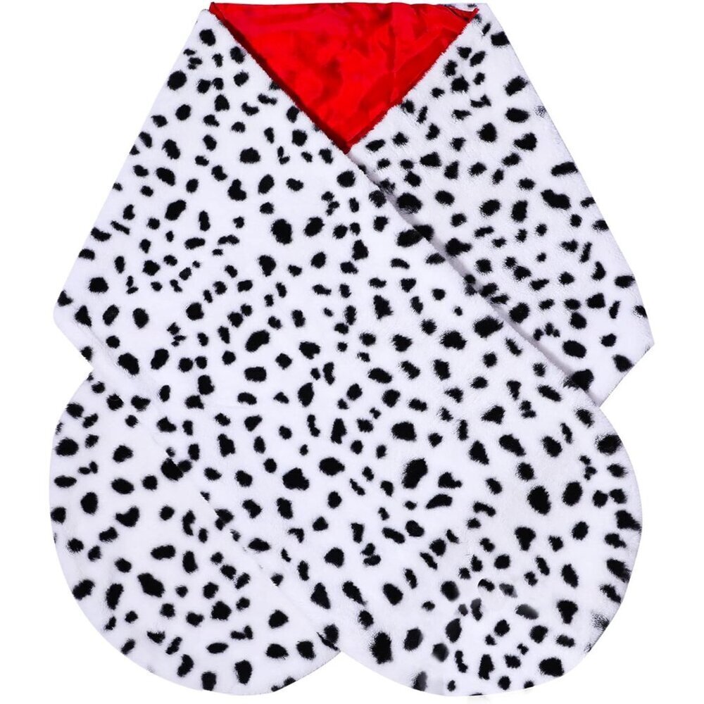 Faux Dalmatian Stole for Women Halloween Costume Black White Dot Cosplay